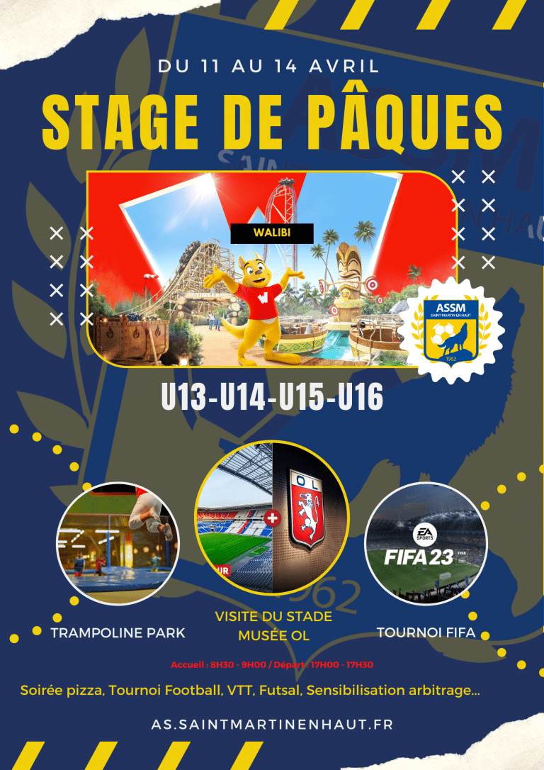 Affiche stage d'avril 2023